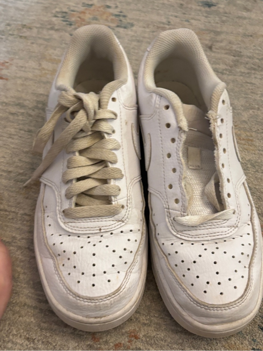 White Athletic Sneakers - Classic Women's Athletic Shoes
